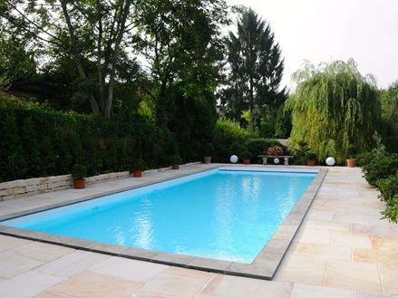 Kundenfoto: Sandstein-Platten Yellow Mint, verlegt im mediterranen Pool-Bereich